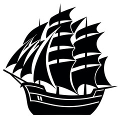 Ship Silhouette Line Art Perfect for Web, Mobile & Print Design