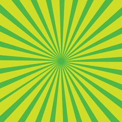 Abstract background of green and yellow rays