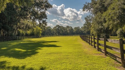 Sprawling Pasture: Lush Acreage for Horses with Paddocks in Ocala, Florida