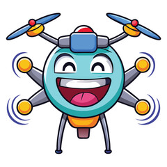 Happy drone cartoon character (1)