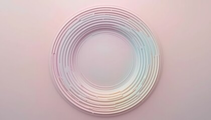 Fototapeta premium Innovative circular design showcase minimalist gallery visual art contemporary space close-up view aesthetic appeal