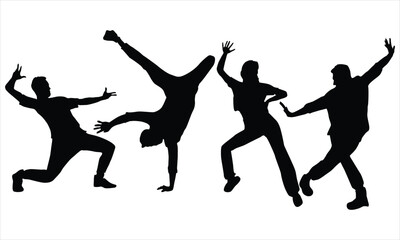 silhouettes of dancing people