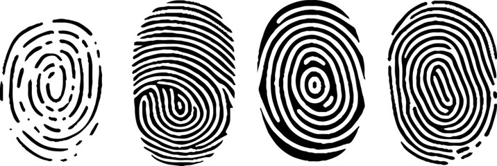fingerprint set. Set of vector realistic fingerprints.