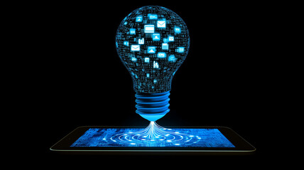 A conceptual illustration depicting a light bulb as a metaphor for innovation  and smart  idea, representing a brilliant marketing strategy, planning, and creative thinking 