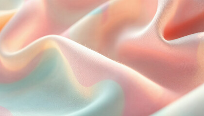 Soft pastel fabric with elegant drapes highlighting smooth texture and color flow