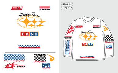 Streetwear Racing Typography for TShirt Print Design Urban Style Graphic Vector