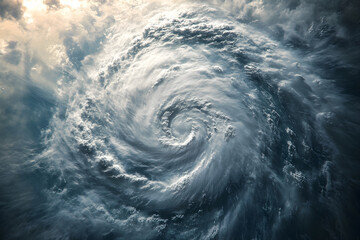 Majestic Tempest: The Awe-Inspiring Dance of Hurricane Clouds Over the Ocean's Vast Expanse