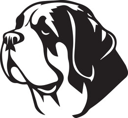 Saint Bernard dog. Hand drawn vector illustration	