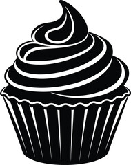 Cupcake Silhouette Vector | Dessert, Sweet Treat & Bakery Shape