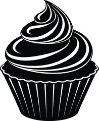 Cupcake Silhouette Vector | Dessert, Sweet Treat & Bakery Shape