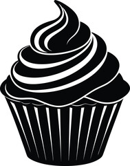 Cupcake Silhouette Vector | Dessert, Sweet Treat & Bakery Shape