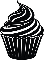 Cupcake Silhouette Vector | Dessert, Sweet Treat & Bakery Shape