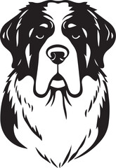 Saint Bernard dog. Hand drawn vector illustration	