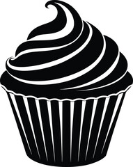 Cupcake Silhouette Vector | Dessert, Sweet Treat & Bakery Shape