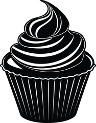Cupcake Silhouette Vector | Dessert, Sweet Treat & Bakery Shape