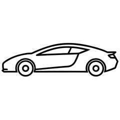 Sports Car Line Art Icon Perfect for Digital Branding & Graphics