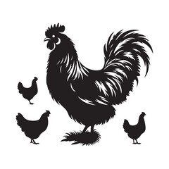 Chicken Silhouette Vector Illustration
