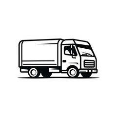 Fototapeta premium Line Art Delivery Truck with a Clean Transparent Background
