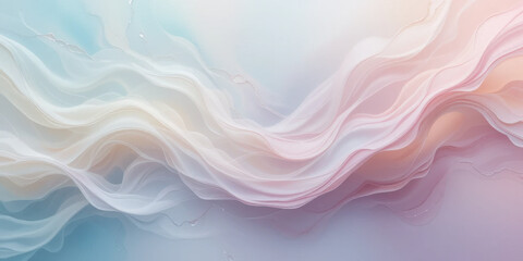 Soft abstract waves in pastel colors create serene and calming atmosphere