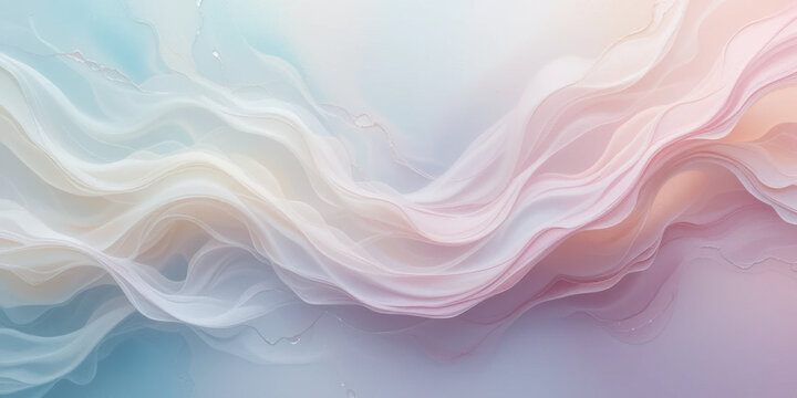 Fototapeta Soft abstract waves in pastel colors create serene and calming atmosphere