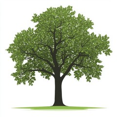 Mature Green Tree Isolated on White