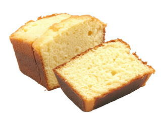 Isolated Yellow Cake Slices on Transparent Background Photo