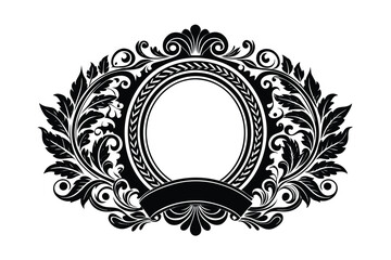 vintage frame with floral ornament