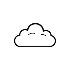 Minimalist Cloud Outline Icon with Smooth Lines on Transparent Background