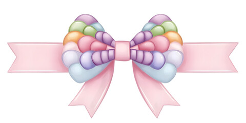 Pastel Ribbon Illustration With Transparent Background For Decorations