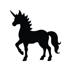 simple cartoon Unicorn Silhouette vector for coloring book illustration