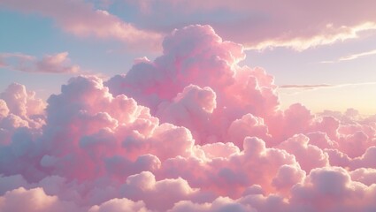 Pastel Colored Clouds. Background. Sun and cloud scenery with rainbow hues
