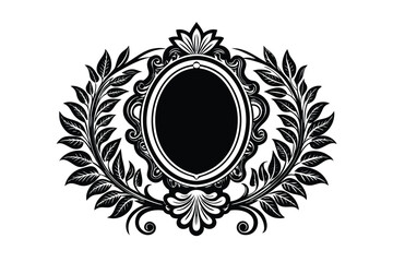 laurel wreath on black background