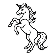 Outlined Beautiful Unicorn vector art Decorative Linework Illustration Design
