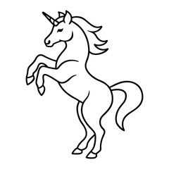 Outlined Beautiful Unicorn vector art Decorative Linework Illustration Design