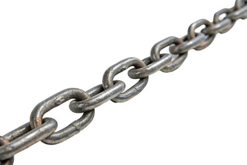 Obraz premium Strong Metallic Chain with Interconnected Links for Security or Industrial Use.