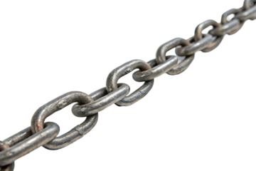 Strong Metallic Chain with Interconnected Links for Security or Industrial Use.