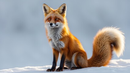 Obraz premium Vulpes vulpes: 4-Year-Old Red Fox on White Background