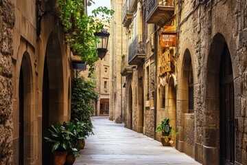 Obraz premium Enchanting Streets of Barcelona: A Journey Through the Gothic Quarter's Historic Charm