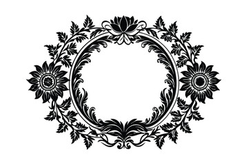 vintage frame with floral ornament