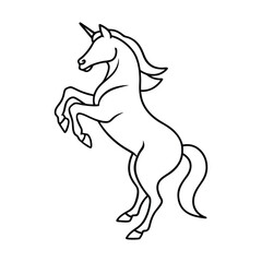 Stylized Unicorn Vector Clean Line art Fantasy Horse Illustration Design