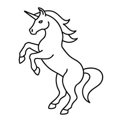 Stylized Unicorn Vector Clean Line art Fantasy Horse Illustration Design