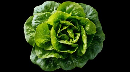 Close-up of a vibrant head of butter lettuce.