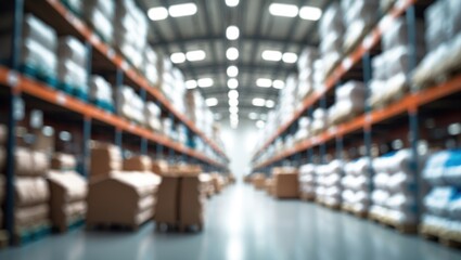 Blurred view of a large hardware store