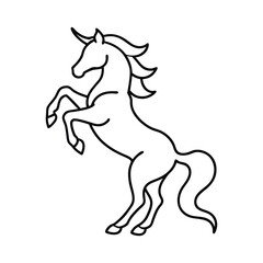 Stylized Unicorn Vector Clean Line art Fantasy Horse Illustration Design