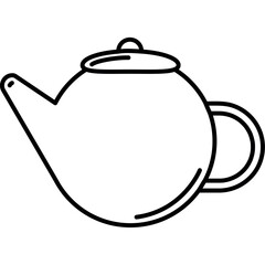 A Modern Flat Vector Design of a Teapot and Tea Cup