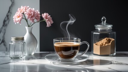 Steaming Americano Coffee