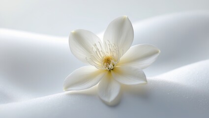 Closeup of orange tree flower isolated on white background. Blossom. Macro of white citrus tree bloom.