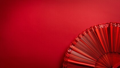 red andalusian flamenco background with folding fan
