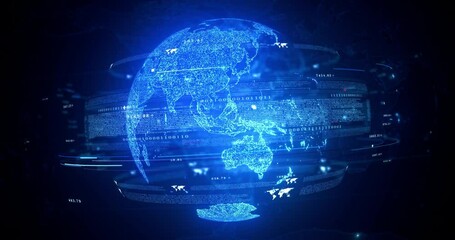 digital world map - Powered by Adobe