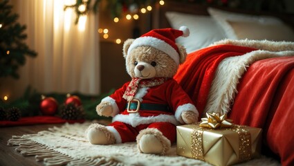 Room decorated for the holidays